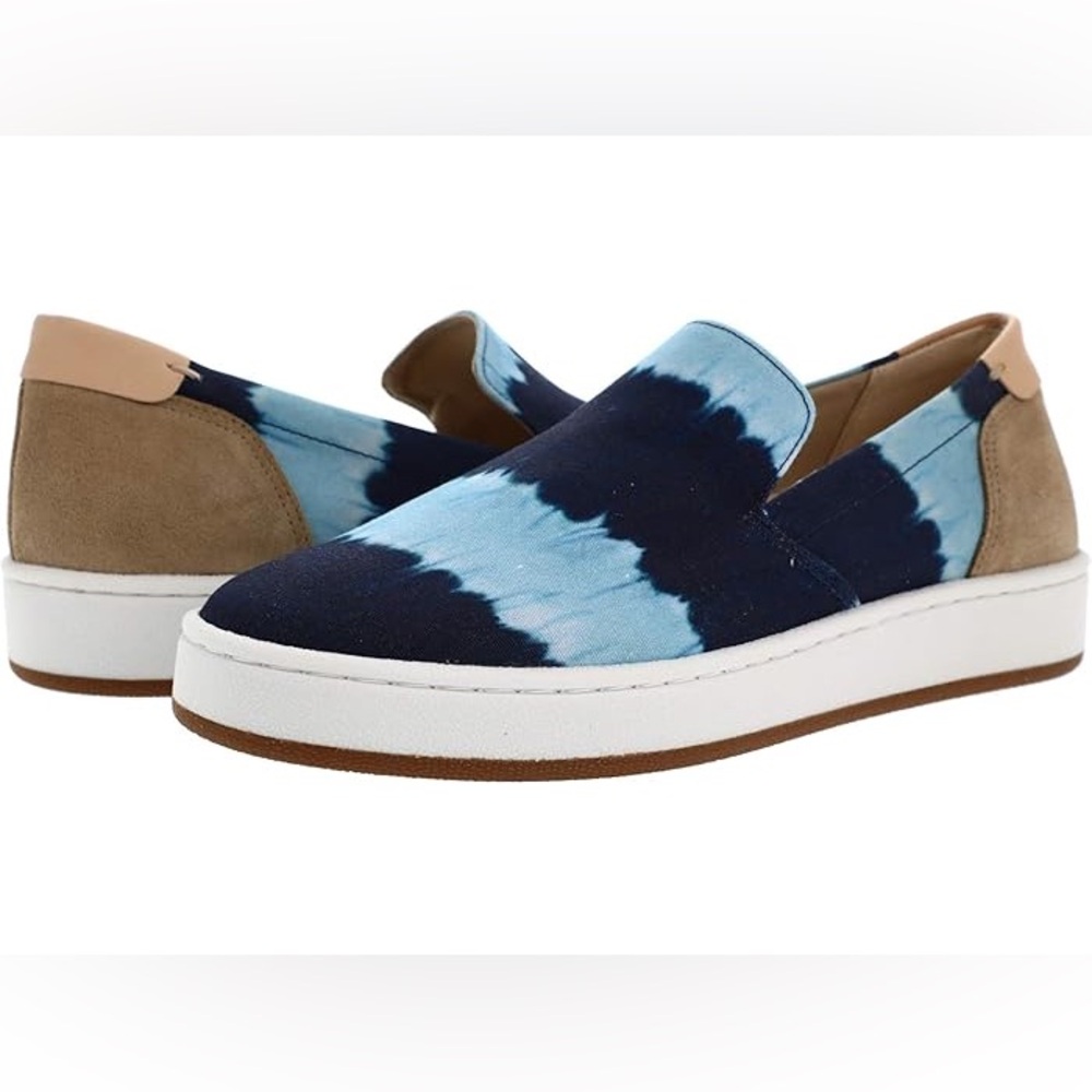 New Lucky Brand slip on shoes Hadie Flat Sneaker Brown Blue NWOB